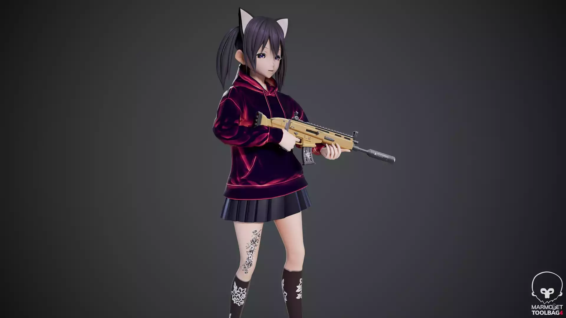 3D Kitty Stylized Toon 3d character
