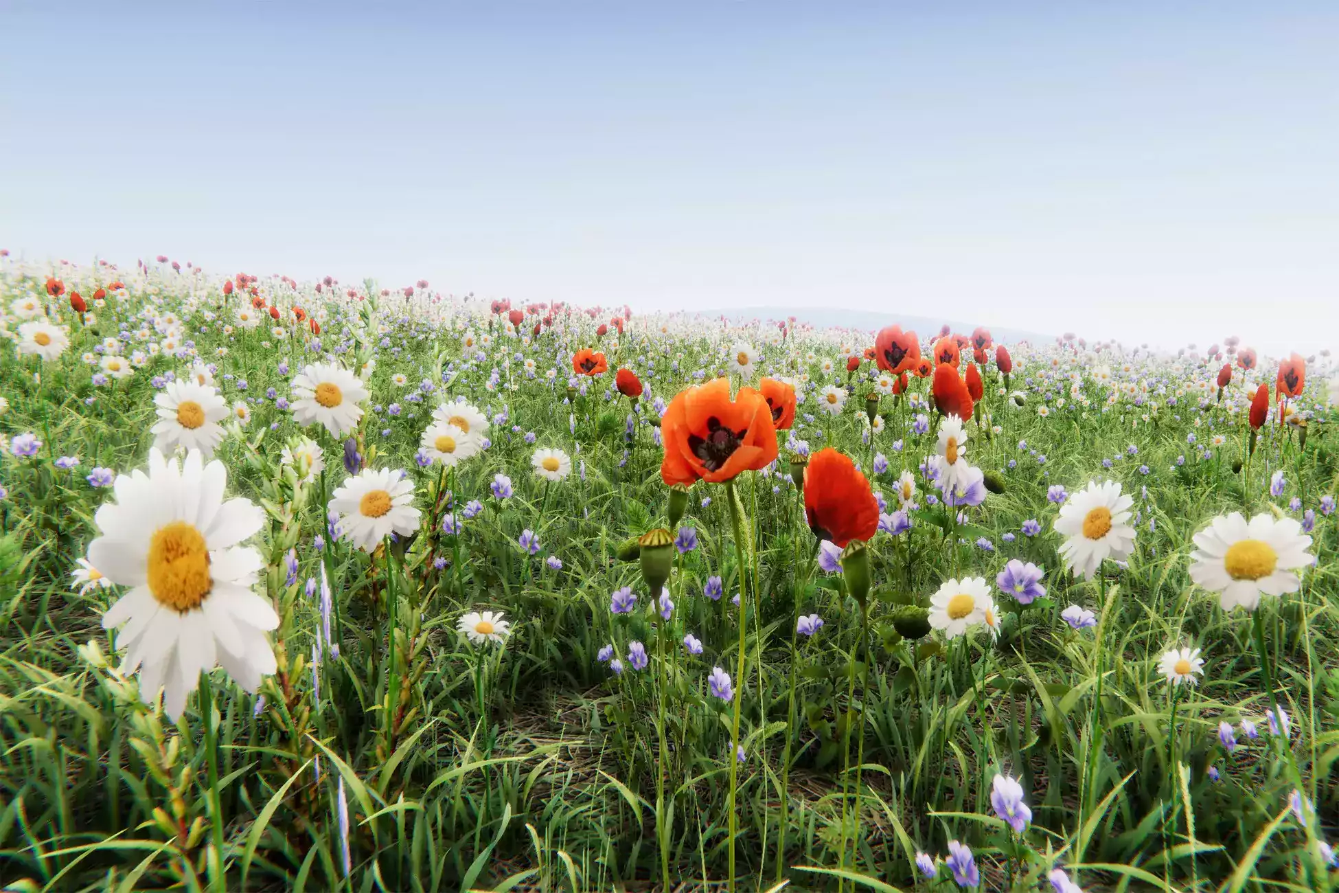 Realistic Grass Flowers Pack