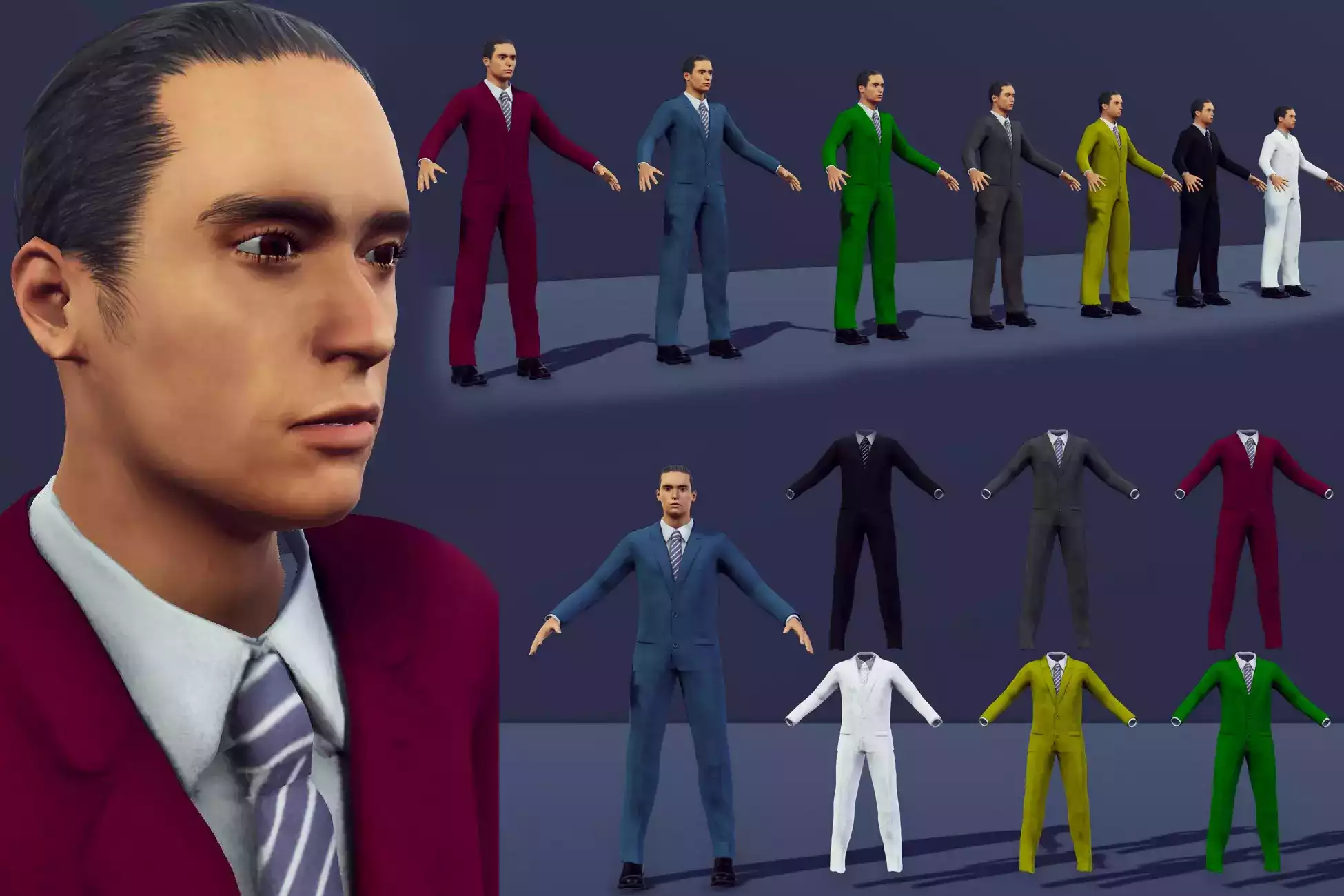 Male Character With Suite