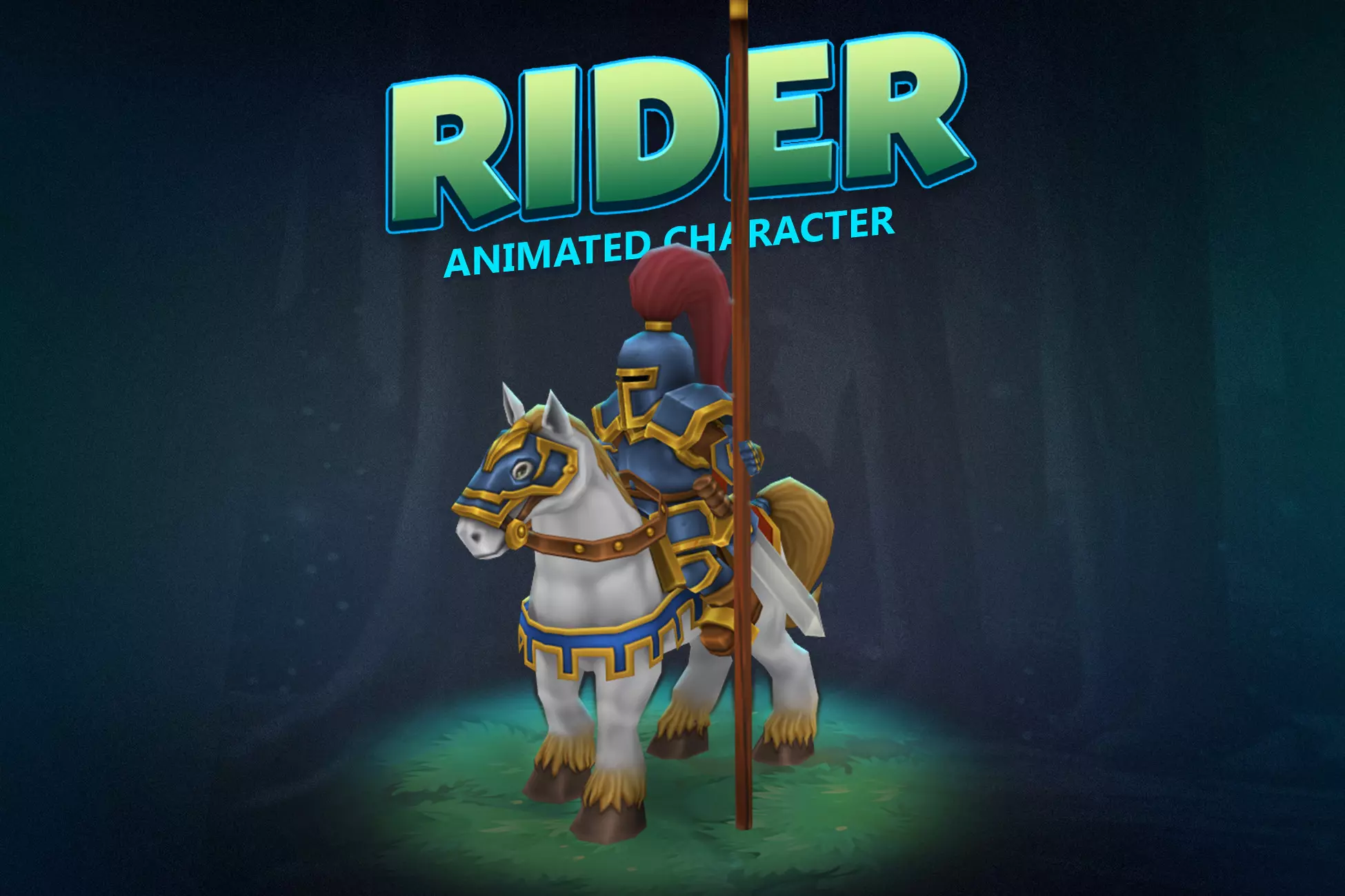 Rider knight animated character