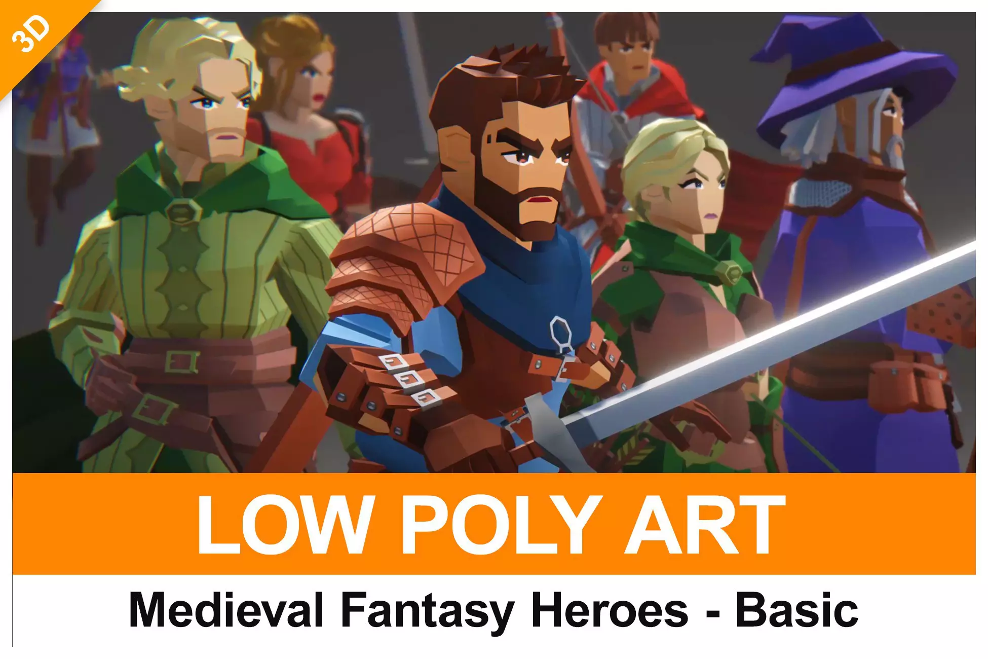 Low-Poly Medieval Fantasy Heroes - Basic Pack