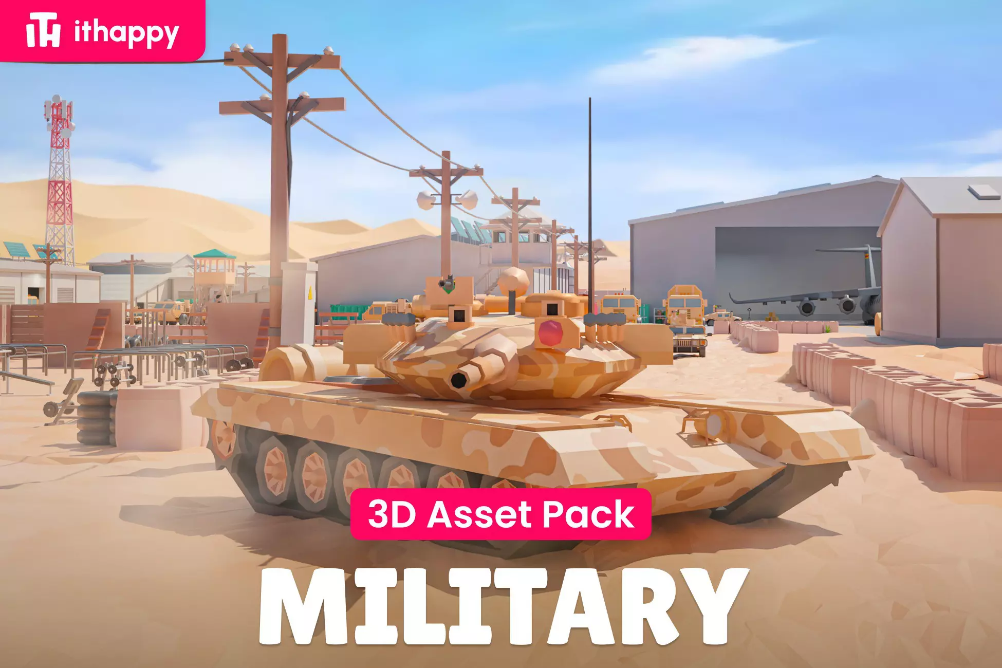 Military - Low Poly 3D Models Pack