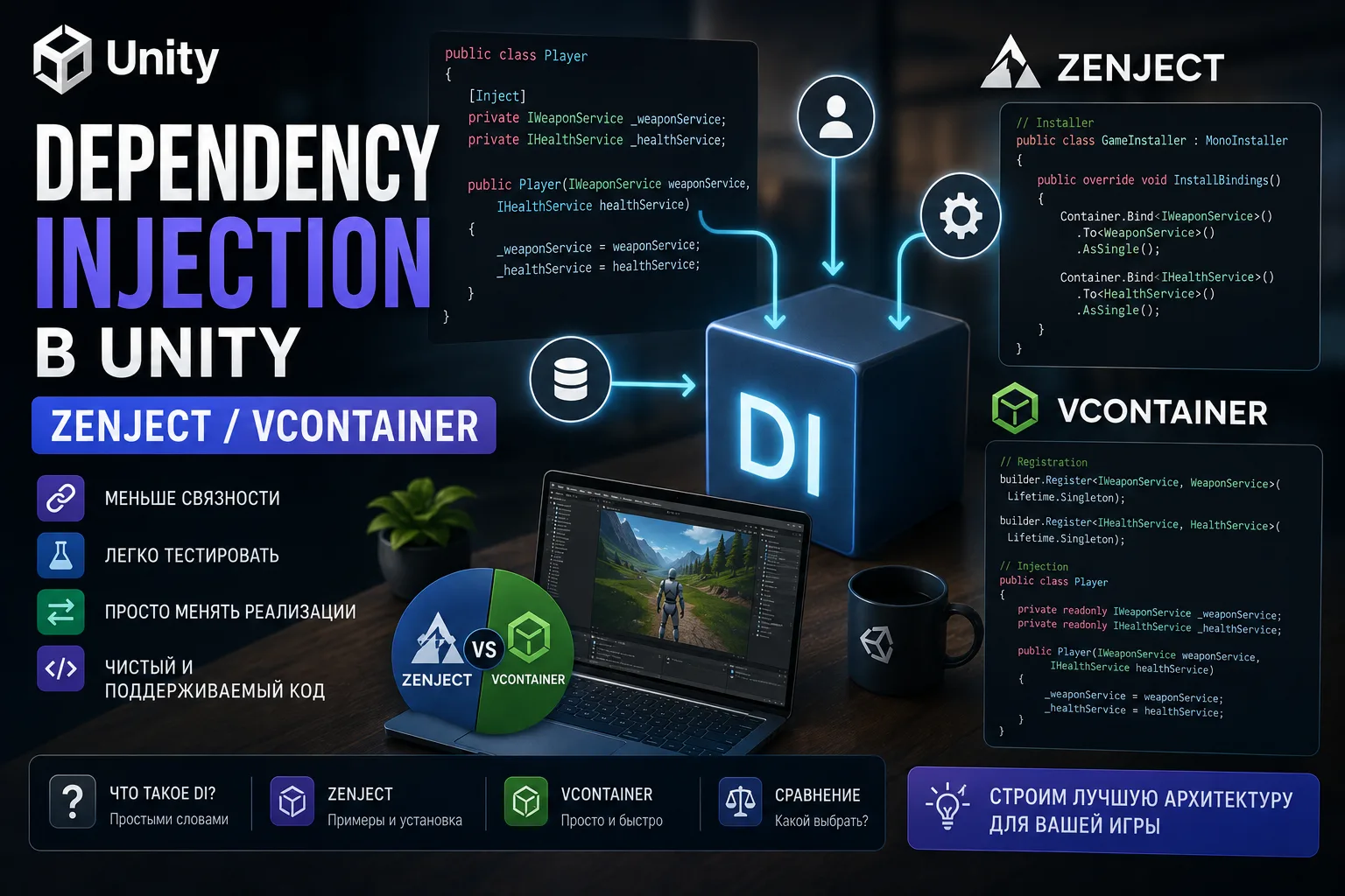Dependency Injection в Unity (Zenject и VContainer)