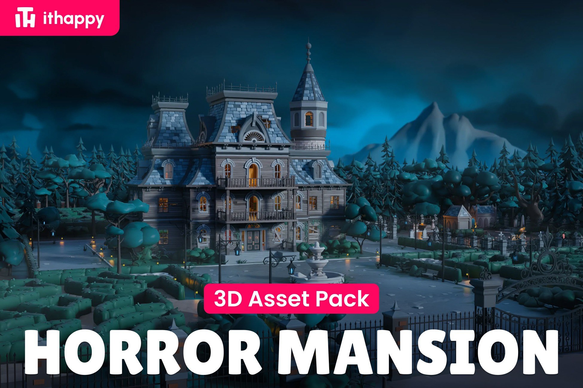 Horror Mansion - Low Poly 3D Models Pack