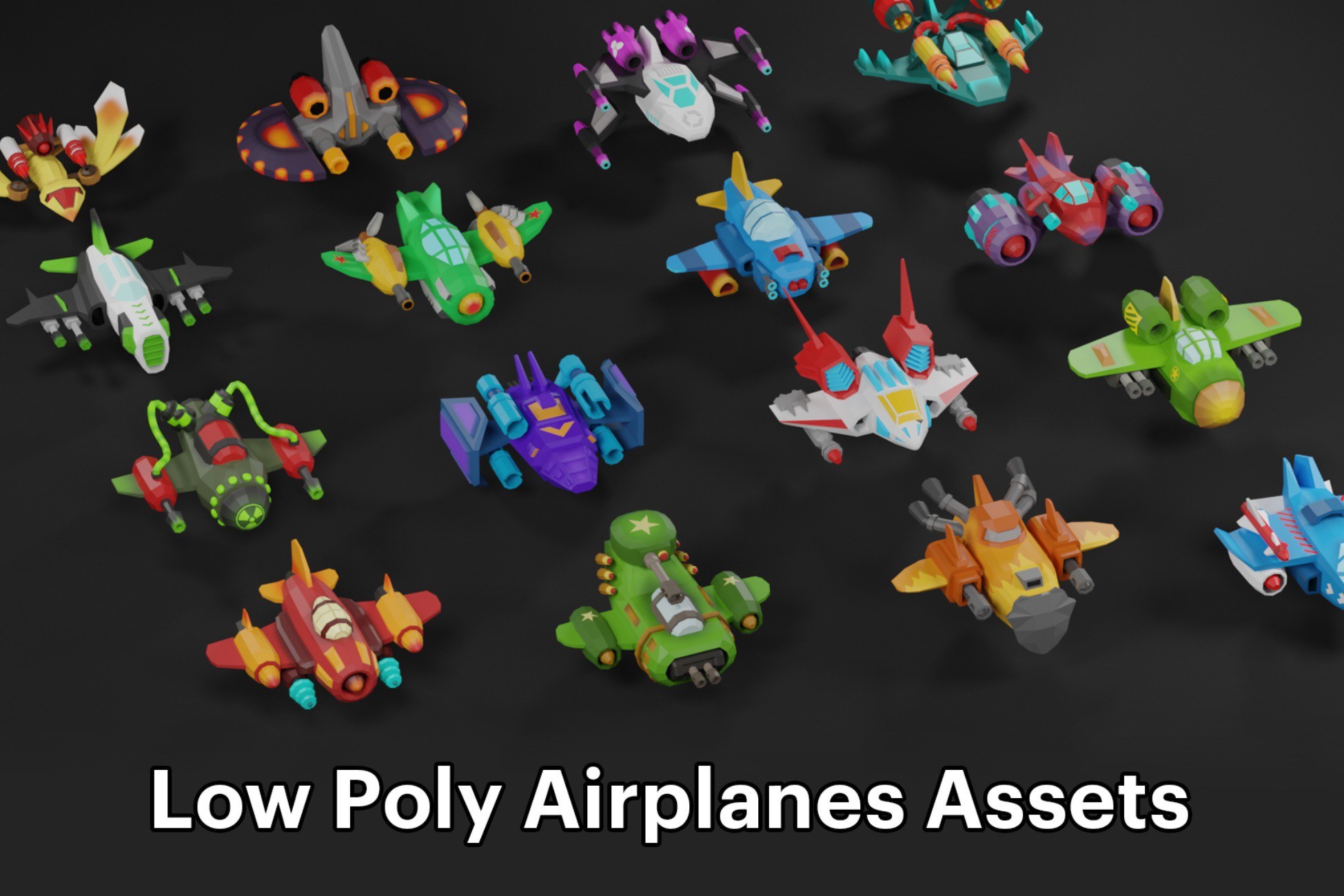 Low Poly Fly Battle Airplanes Assets Pack