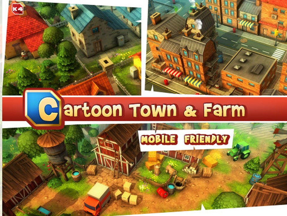 Cartoon Town and Farm
