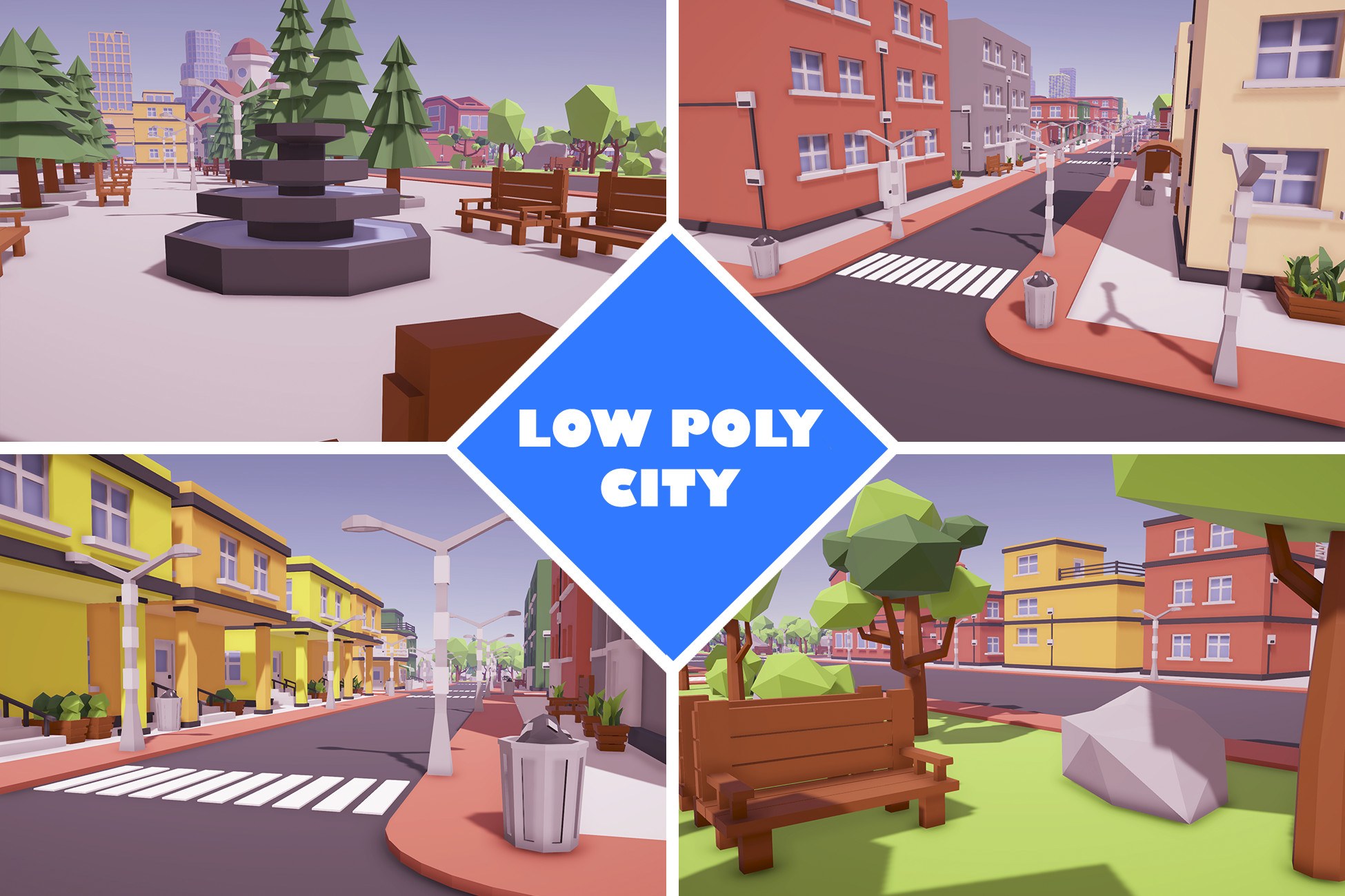 Low Poly City Asset