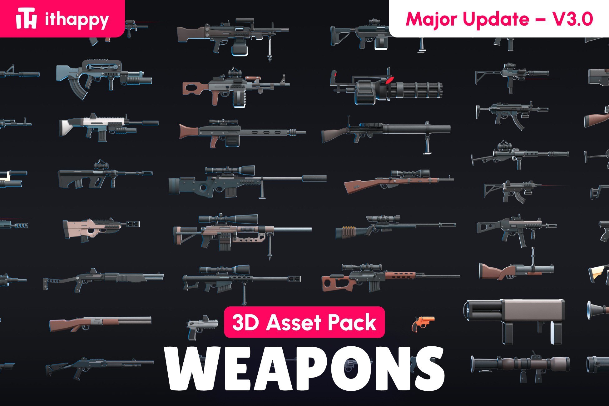 Weapons - Low Poly 3D Models Pack