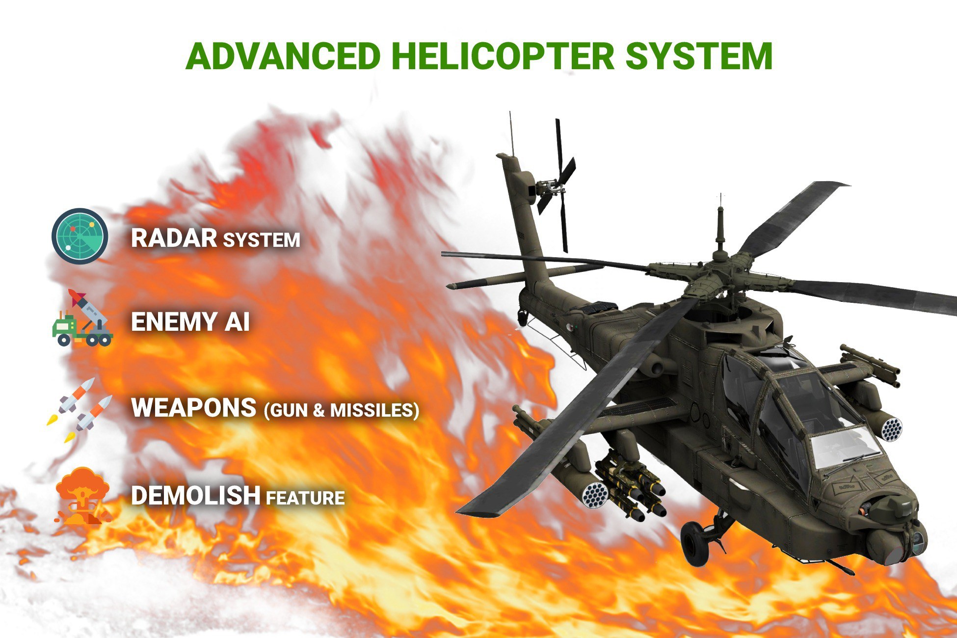 Helicopter Controller with Shooting for Both Mobile and PC
