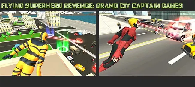 Flying Superhero Revenge: Grand City Captain Games