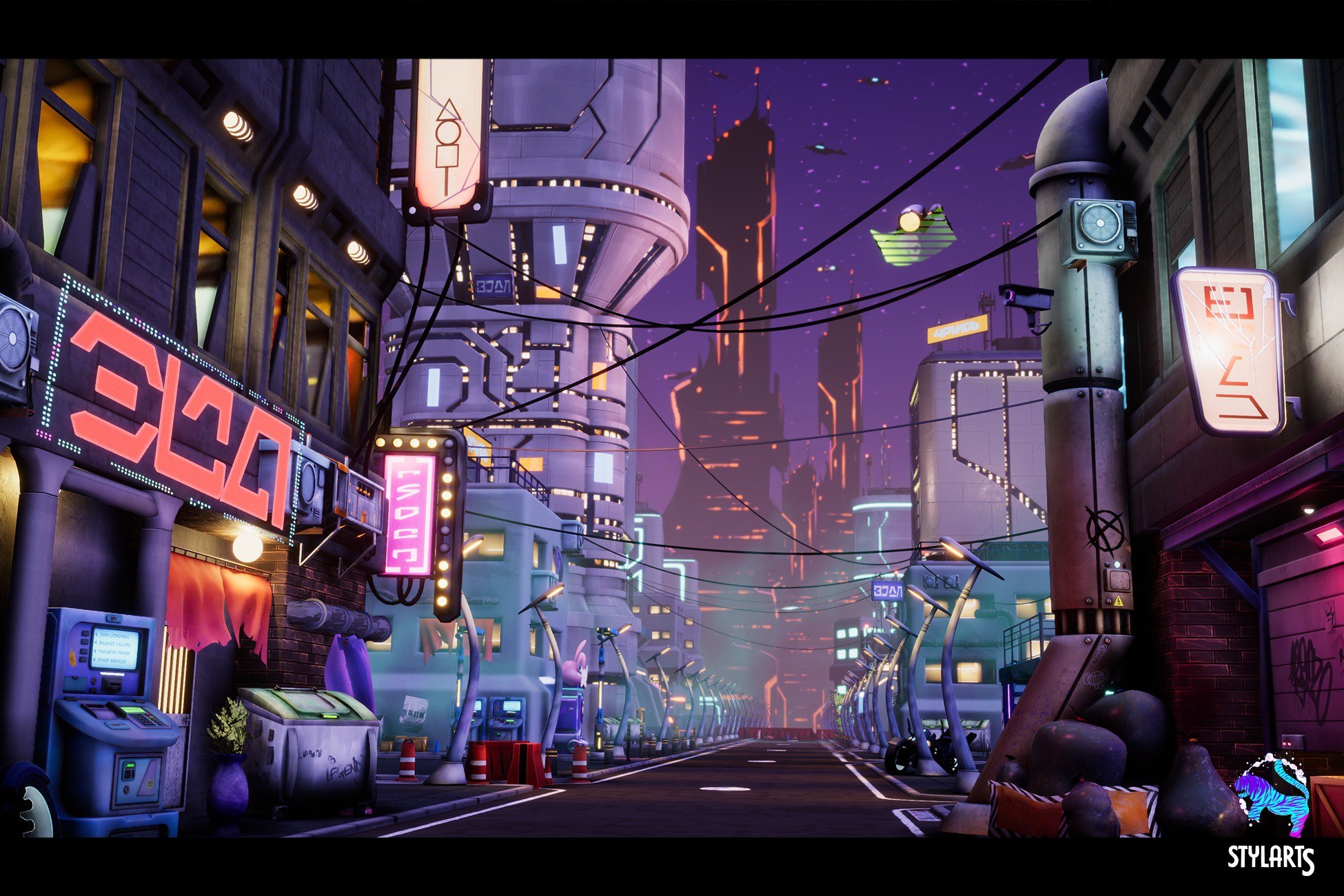 Modular Stylized Cyberpunk Street