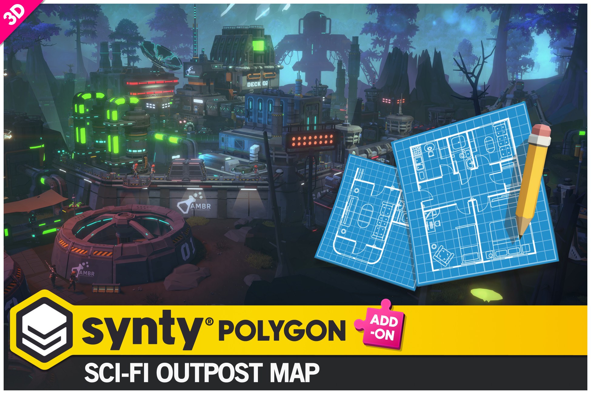 POLYGON - Sci-Fi Outpost Map - Art by Synty