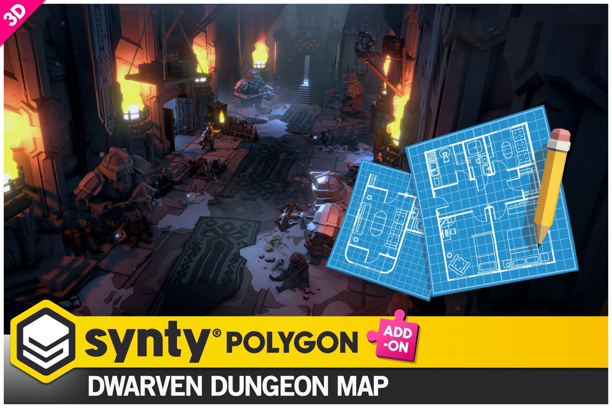 POLYGON - Dwarven Dungeon Map by Synty