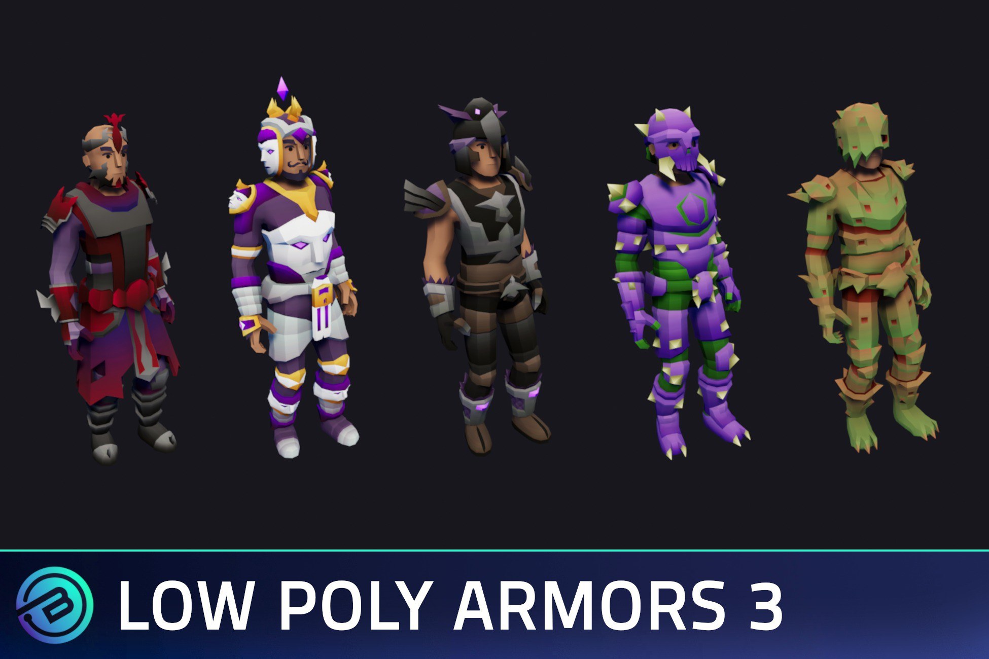 Low Poly Armor Sets 3 - RPG Characters