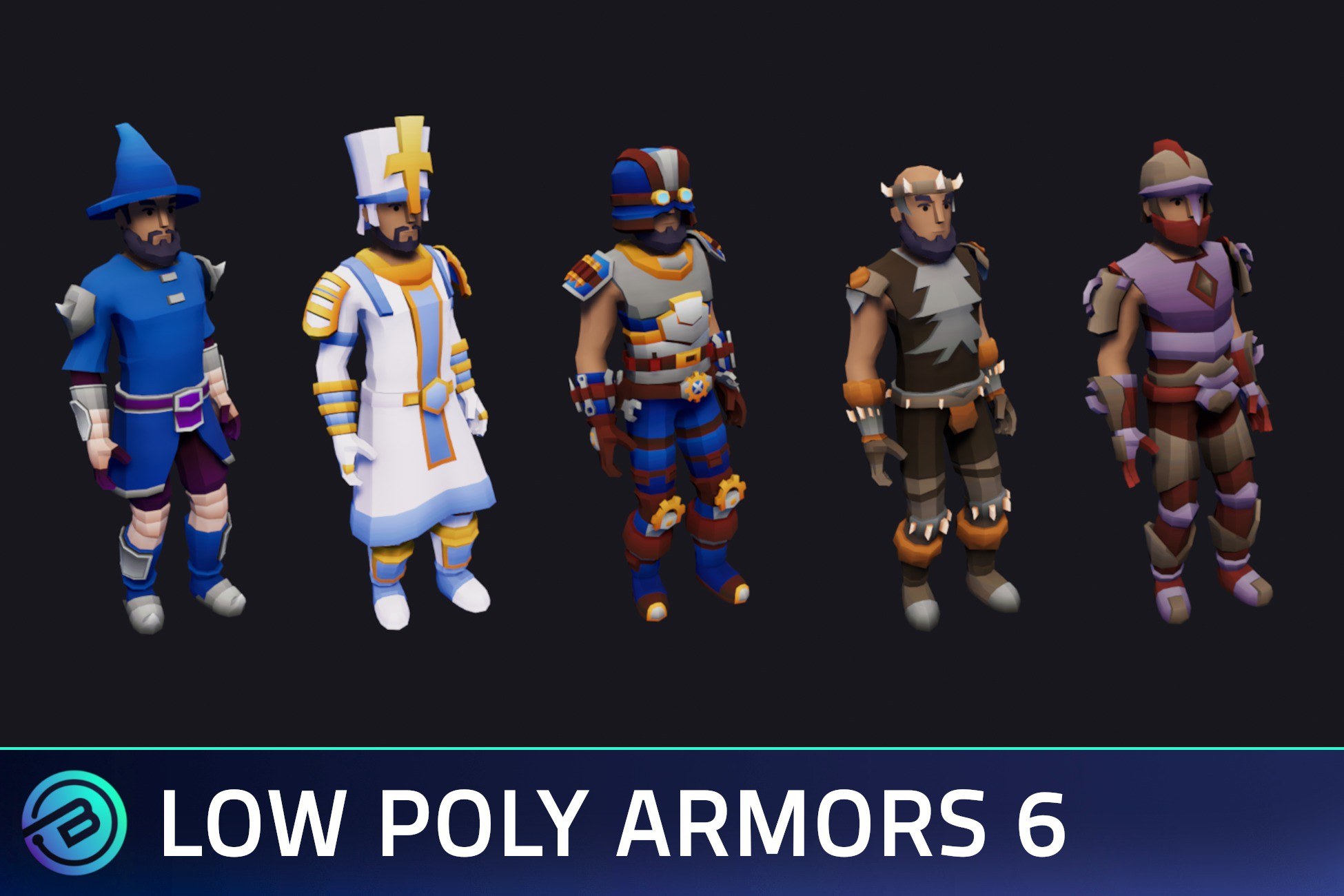 Low Poly Armor Sets 6 - RPG Characters