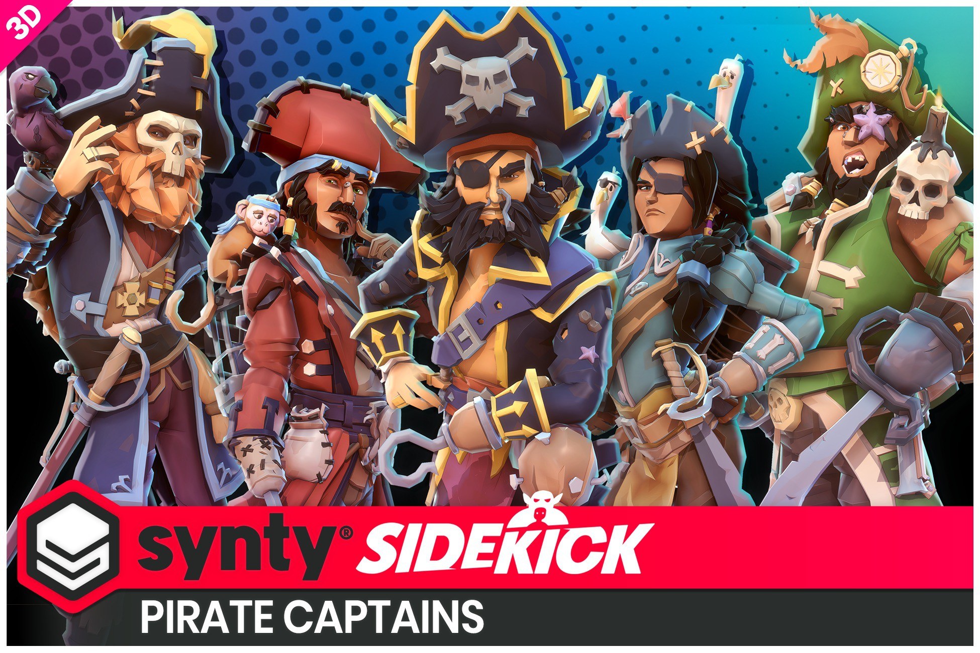Pirate Captains - Sidekick Modular Characters by Synty
