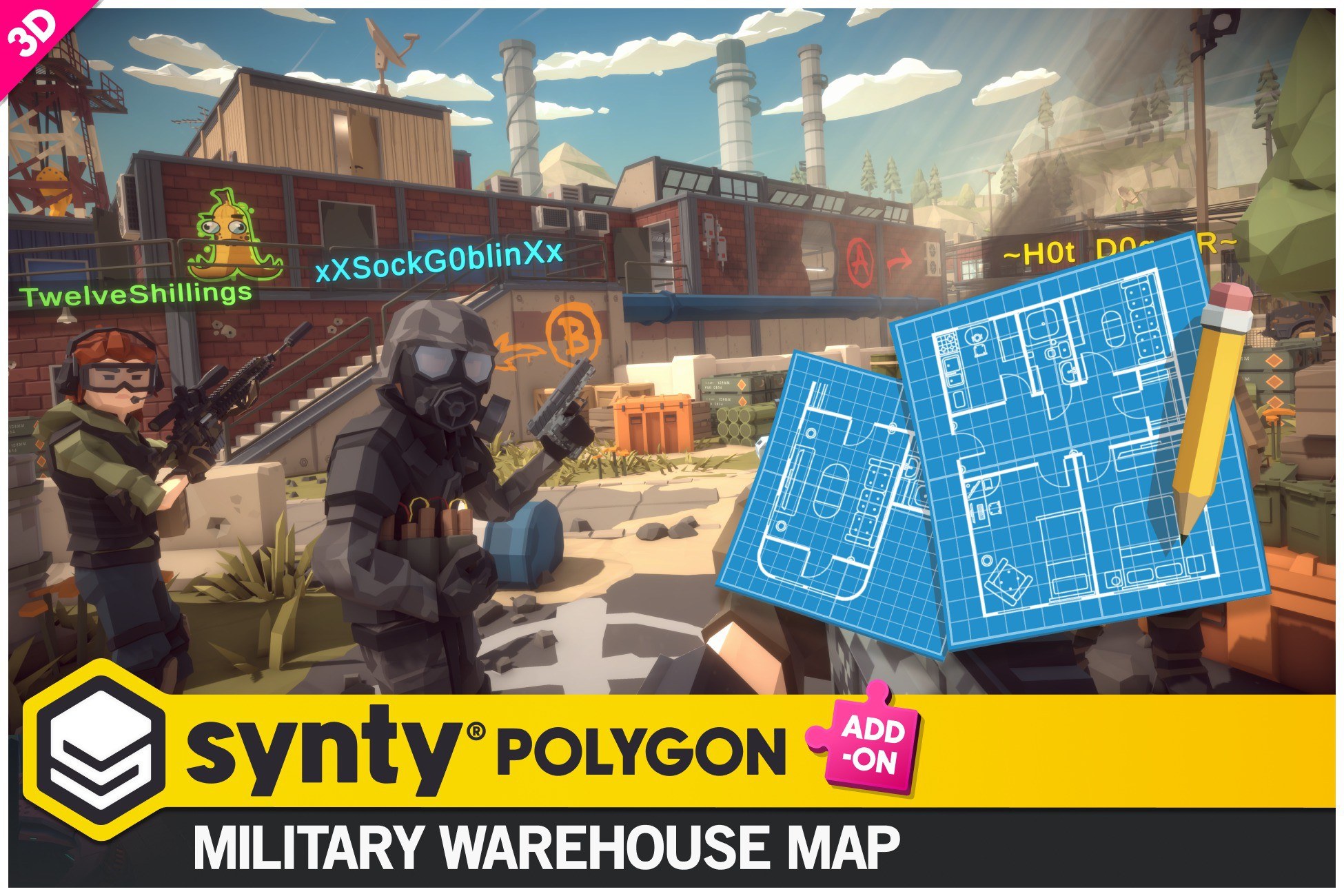 POLYGON - Military Warehouse Map by Synty